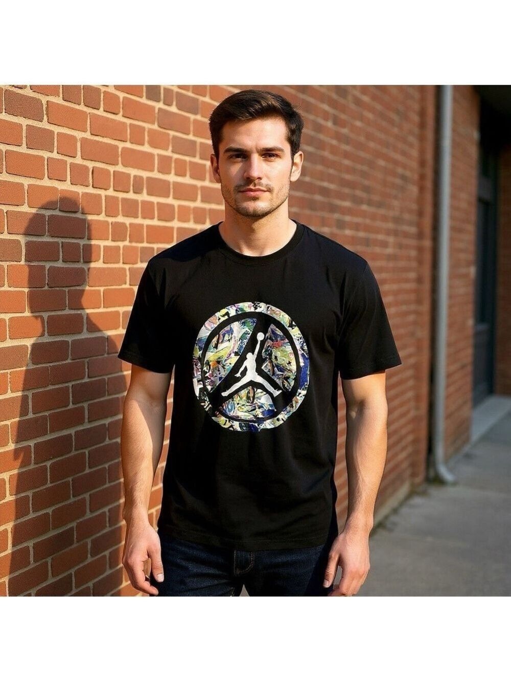 Jordan 90s Vintage Jumpman Logo Graphic T-Shirt Black Multicolor XL Streetwear